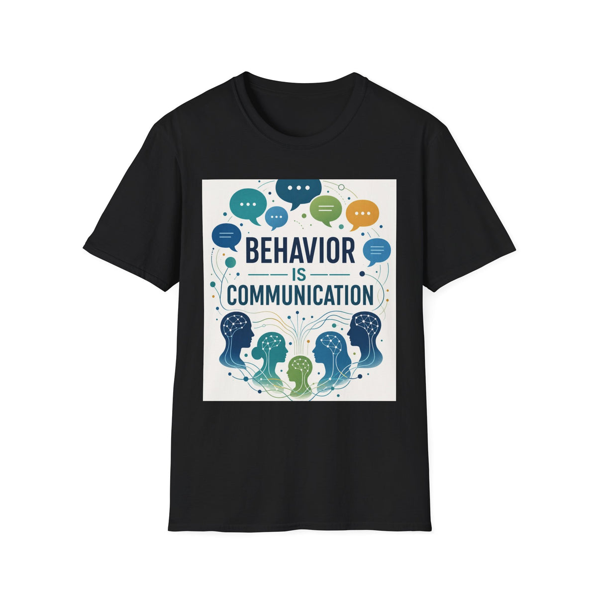 T Shirt Design Featuring Bold Phrase Surrounded By Colorful Speech Bubbles