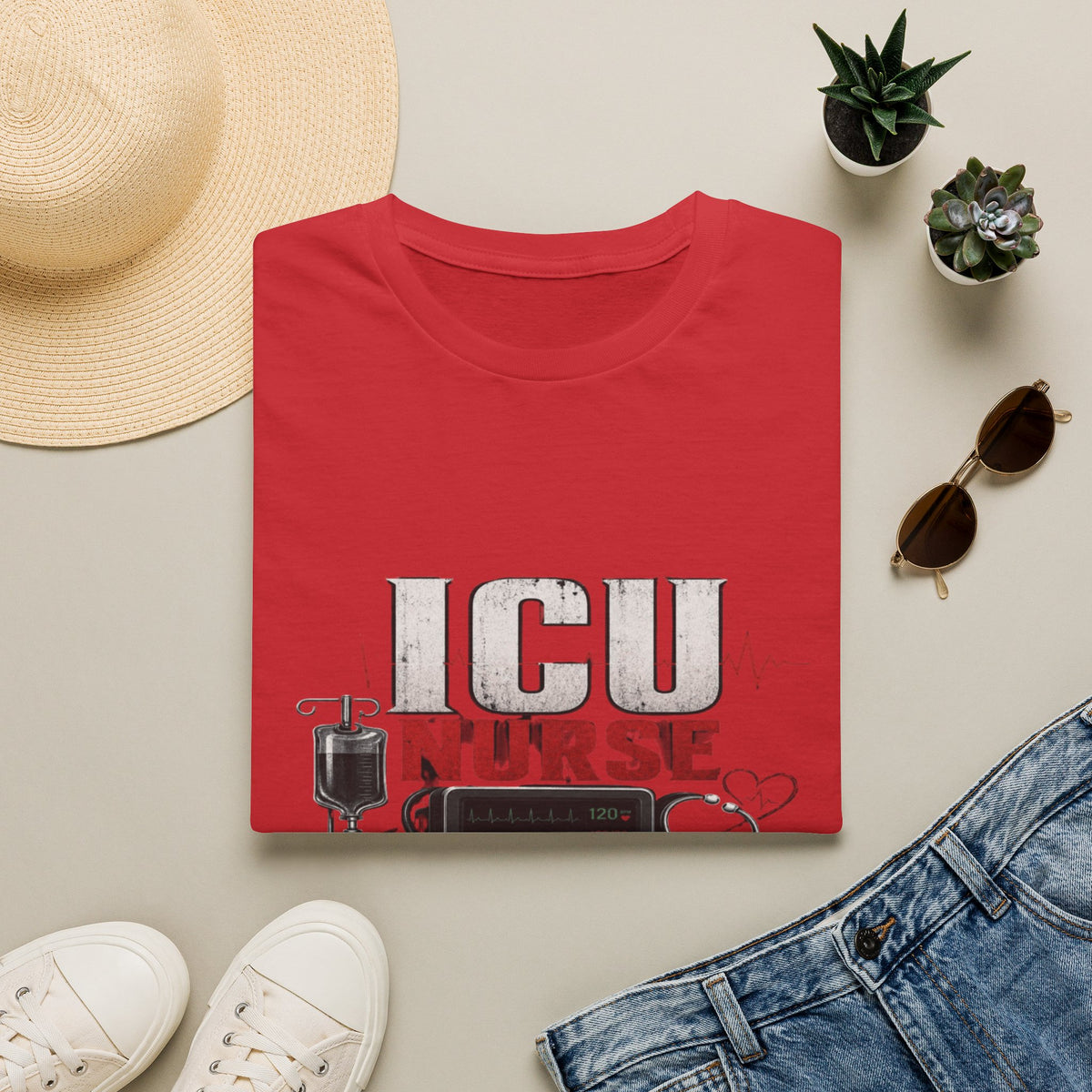Powerful ICU Nurse T-Shirt Design With Bold Typography- Graphic Tees