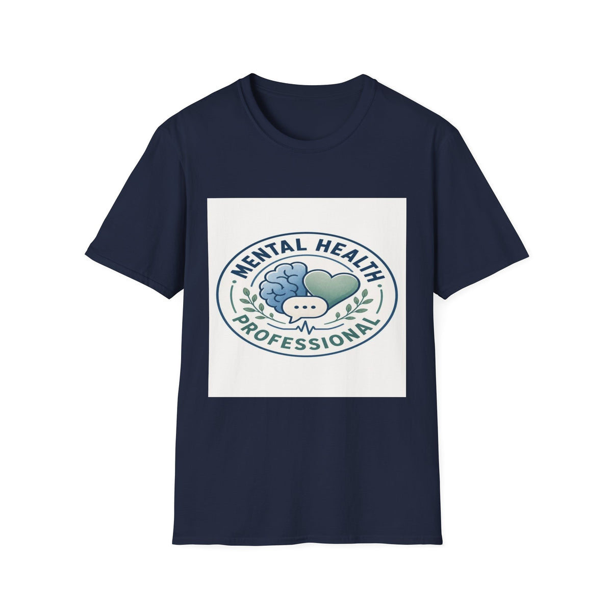 Badge-Style Graphic Featuring Mental Health Professional Title With Iconography- Graphic Tees