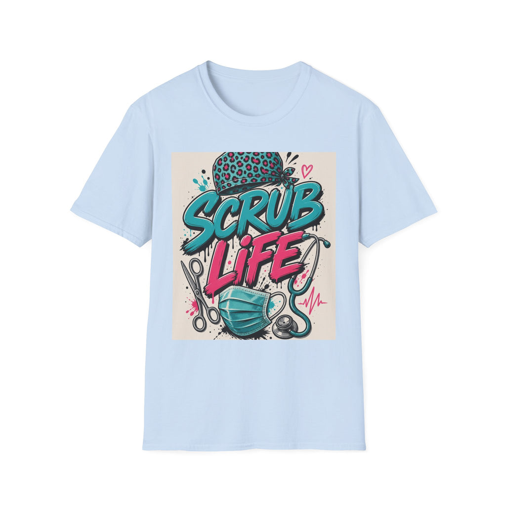 Scrub Life T Shirt Design Featuring Bold Streetwear Typography