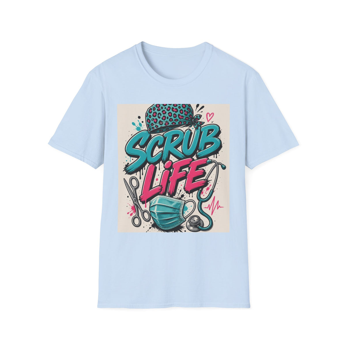 Scrub Life T Shirt Design Featuring Bold Streetwear Typography