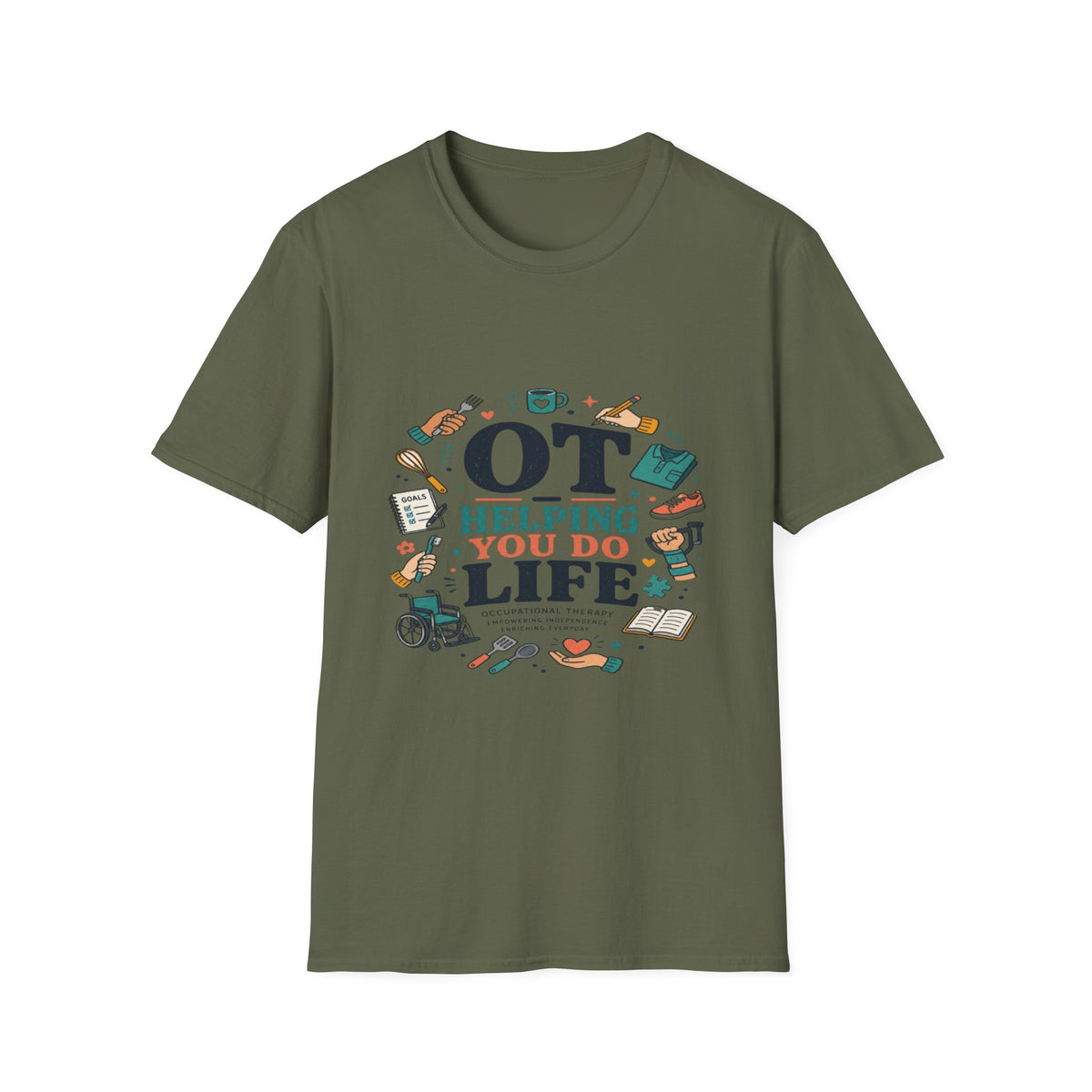 Playful Typography Framed By Colorful Illustrations And Hands- Graphic Tees