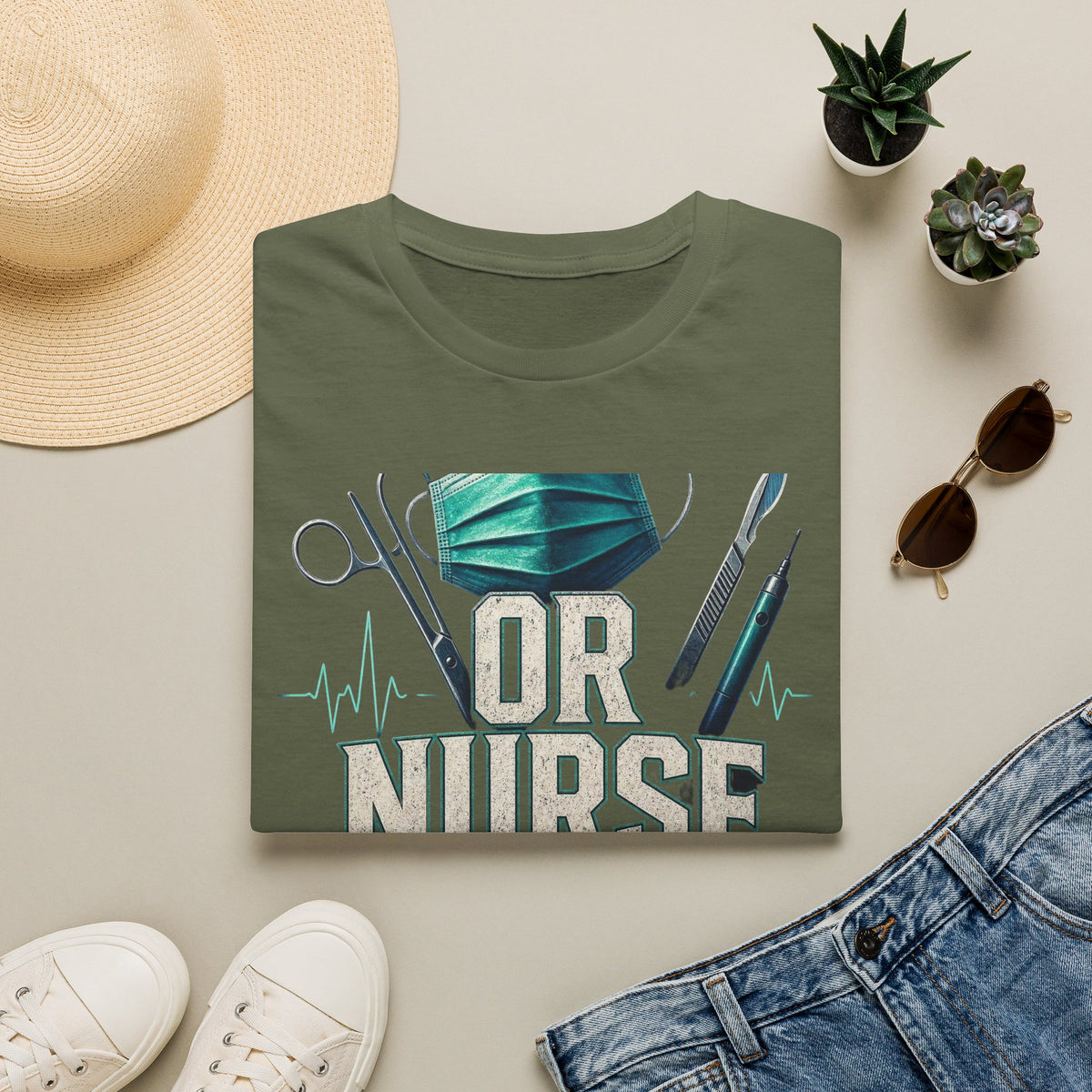 Bold Typography T Shirt Design For OR Nurse Theme