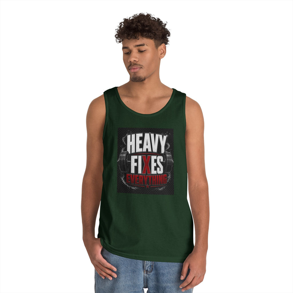 Tank Top — "Heavy Fixes Everything" Gym Workout Tank