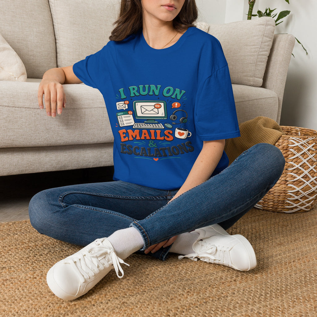 Bold T-Shirt Design With Playful Email And Coffee Illustrations- Graphic Tees