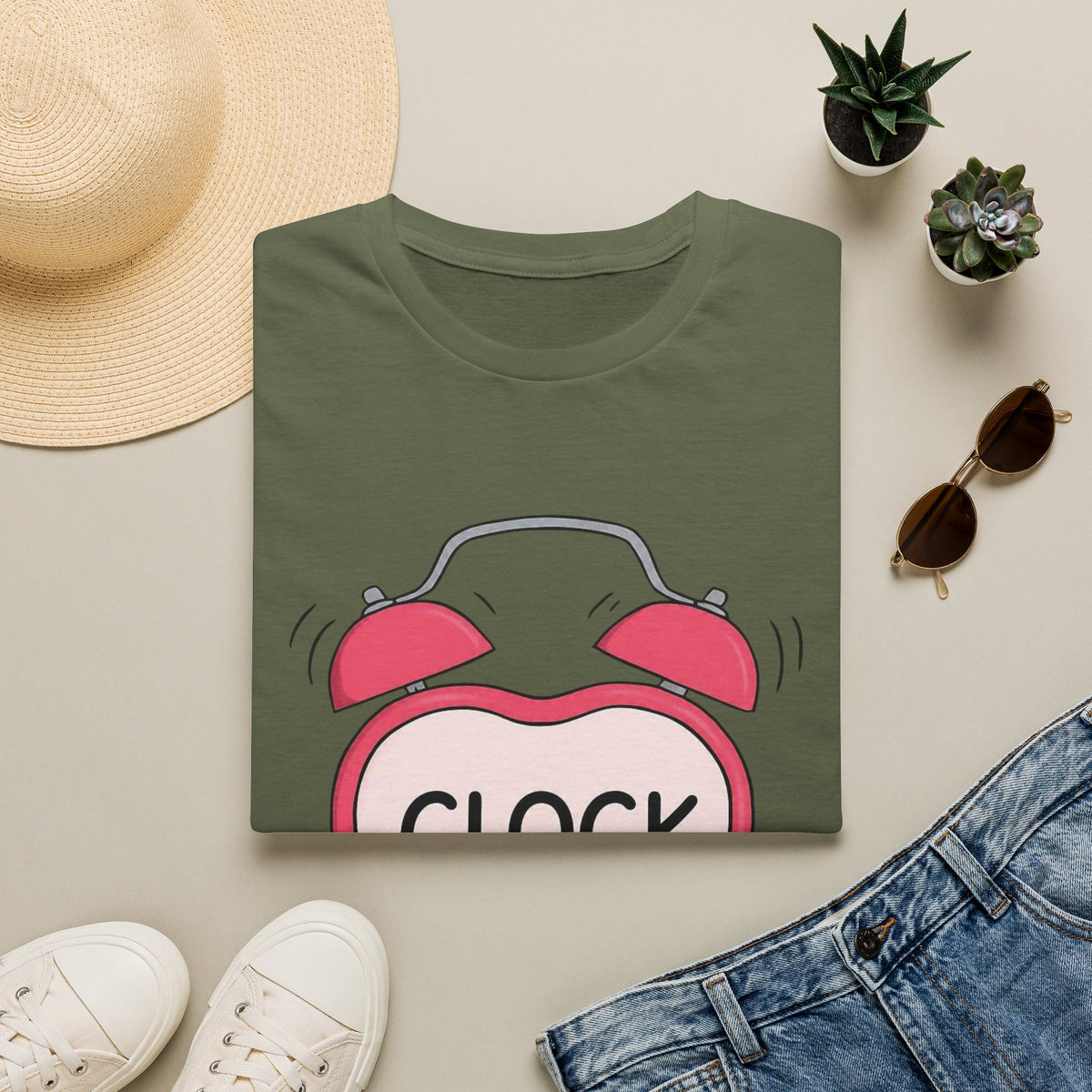 Clock It Alarm-Heart Graphic T-Shirt