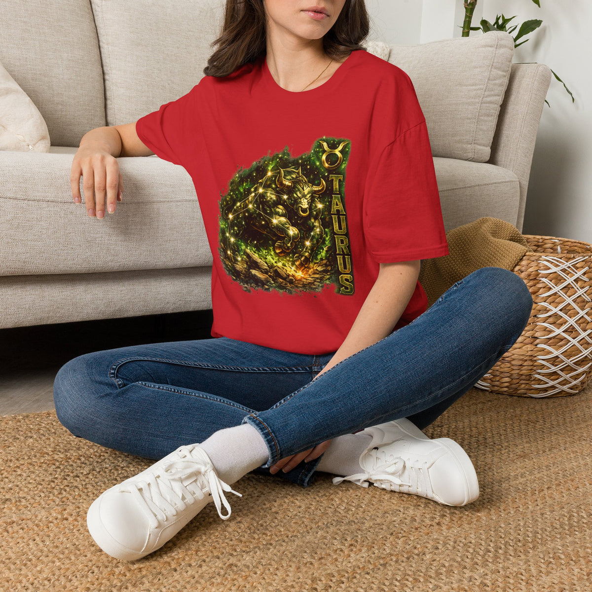 Taurus Zodiac T‑Shirt – Golden Bull Constellation Design