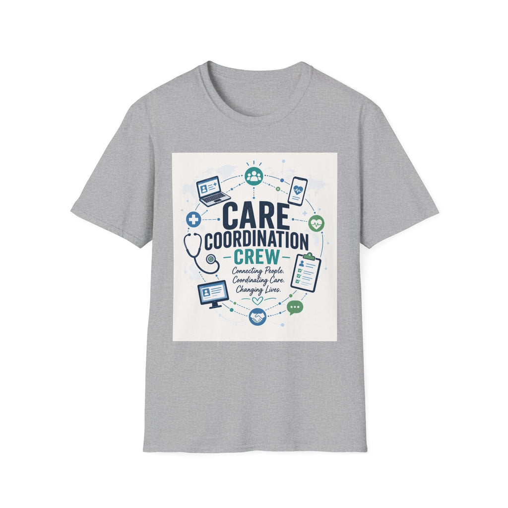 T Shirt Graphic Featuring Modern Aesthetic Care Coordination Crew
