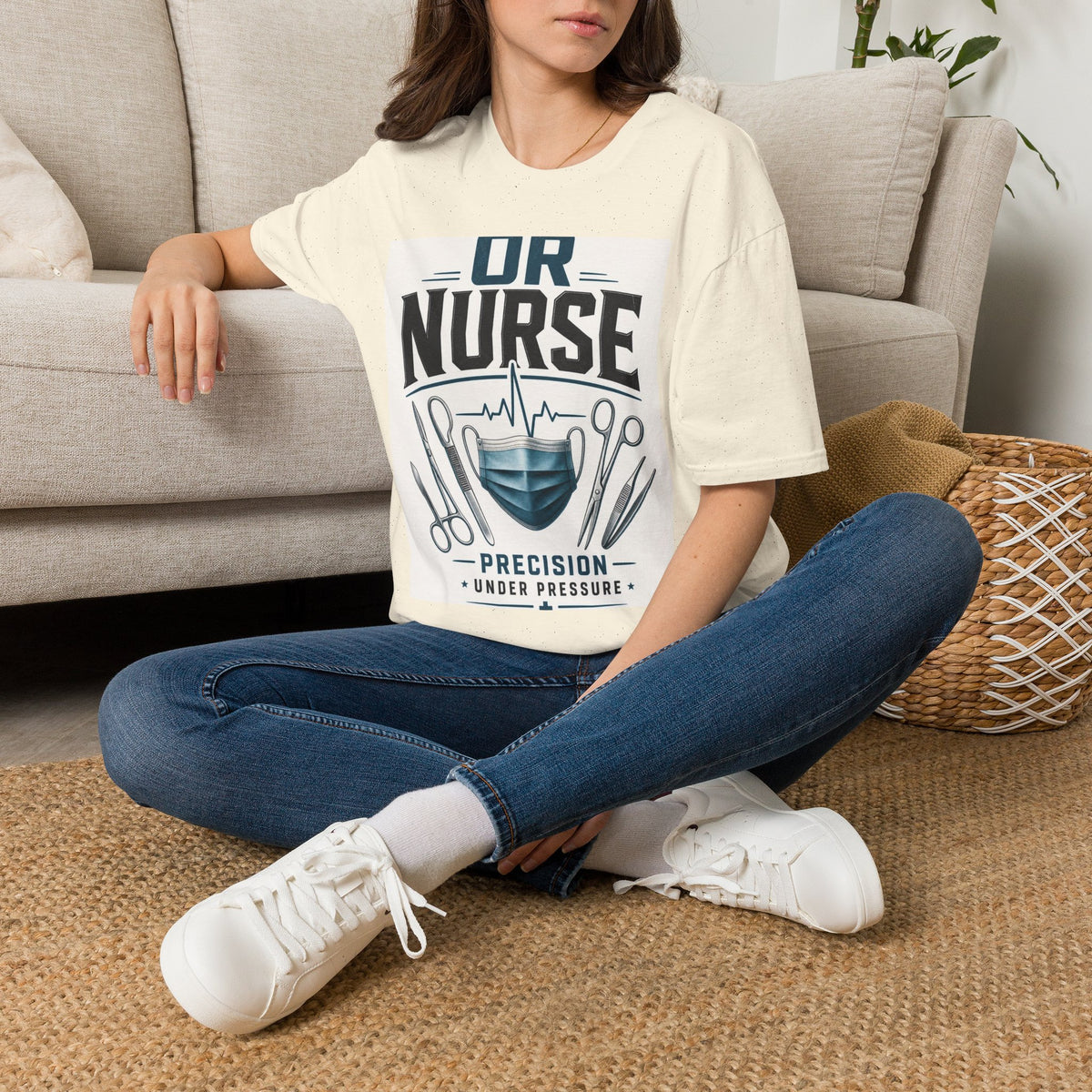 Bold T Shirt Design Featuring Nurse Motto With Instruments