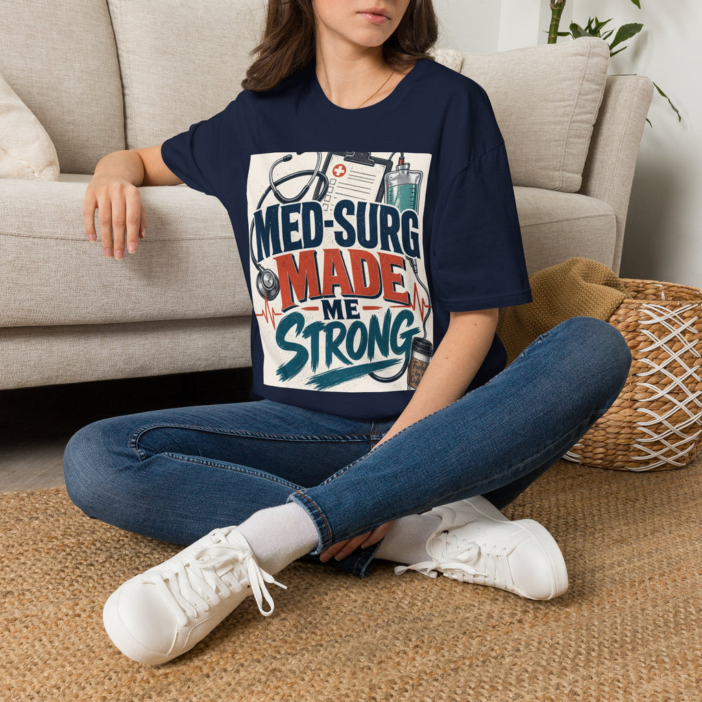 Bold Typography Design Celebrating Med Surg Strength With Healthcare Icons