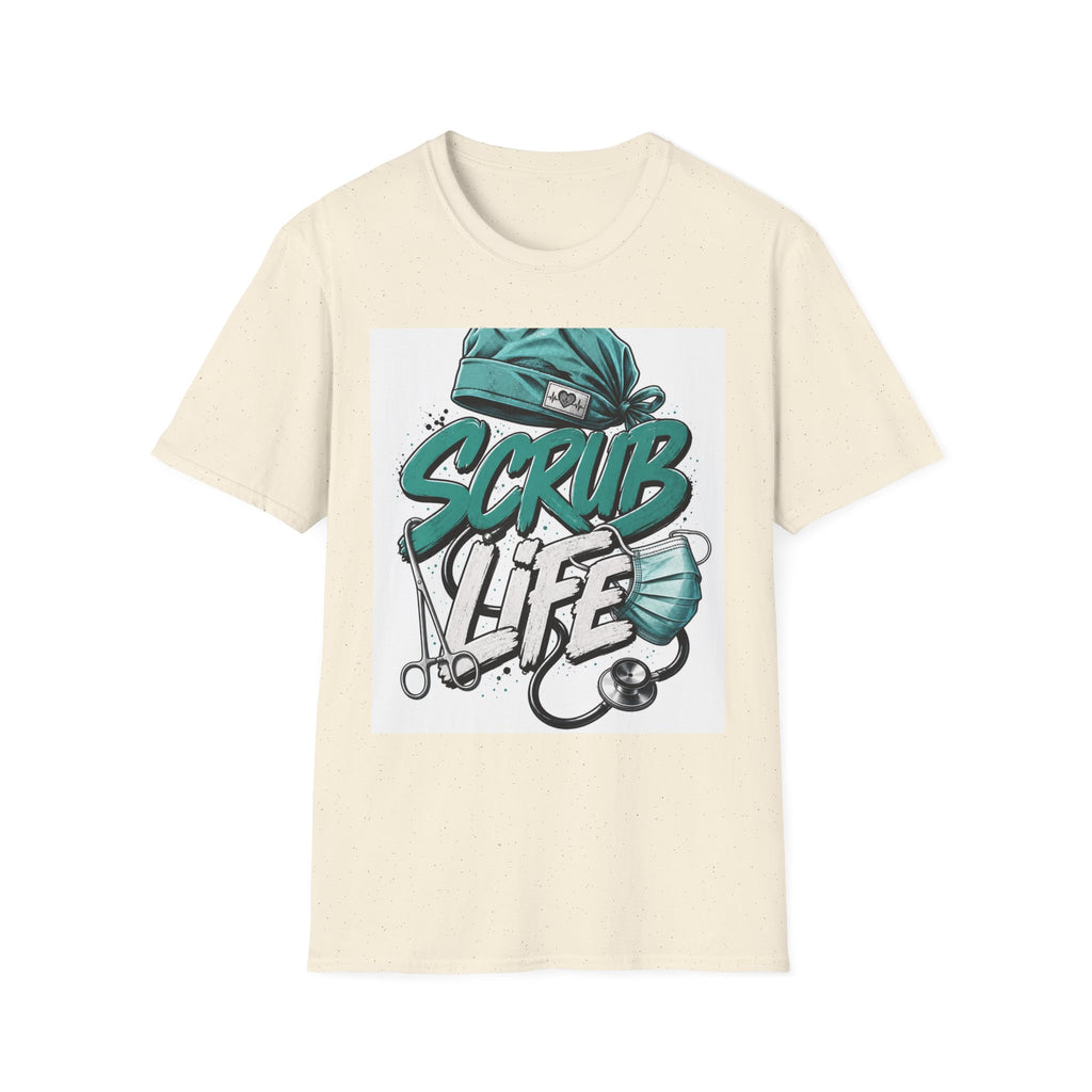 Modern Scrub Life T Shirt Design With Playful Typography