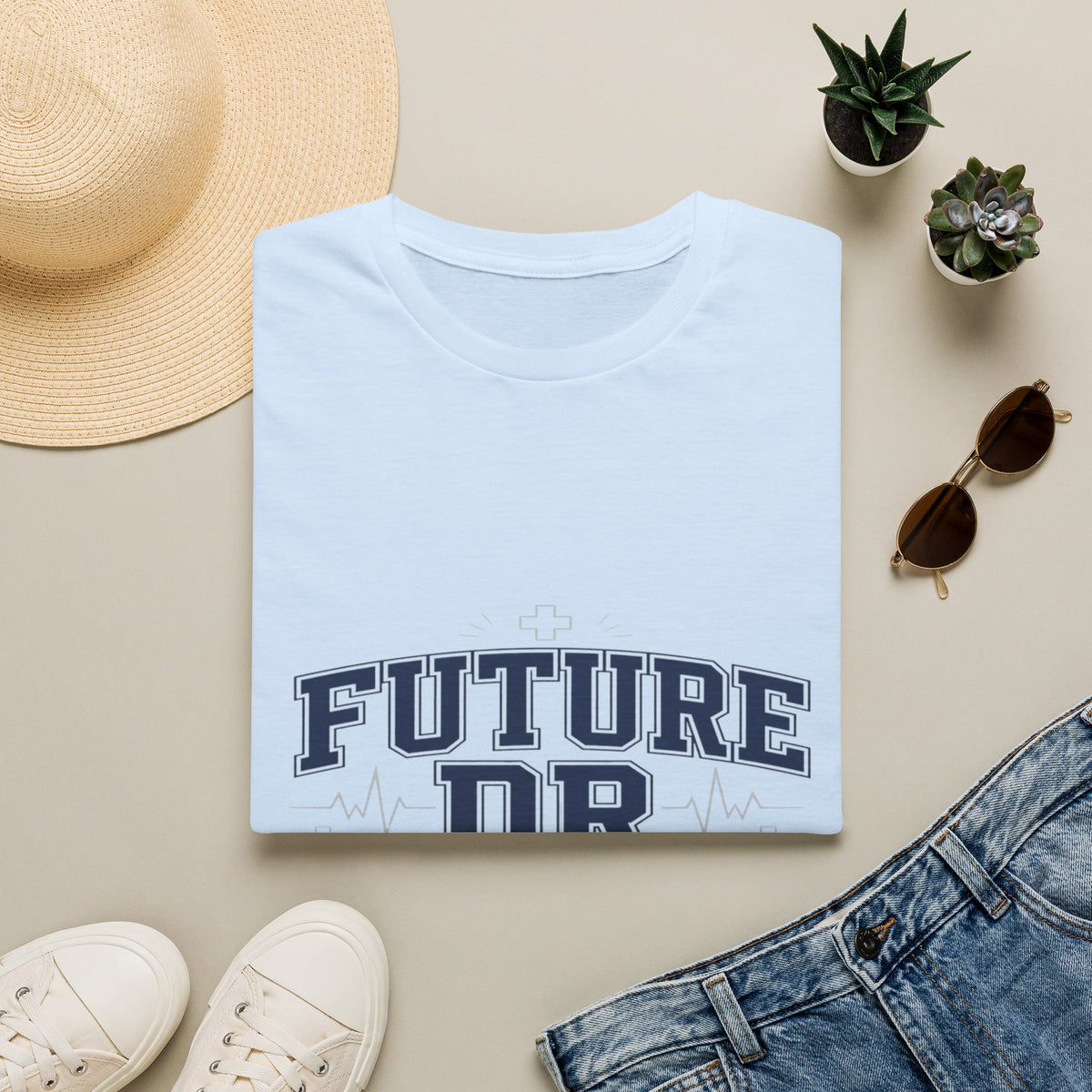 Collegiate T-shirt Design With Future Dr Text And Medical Accents- Graphic Tees