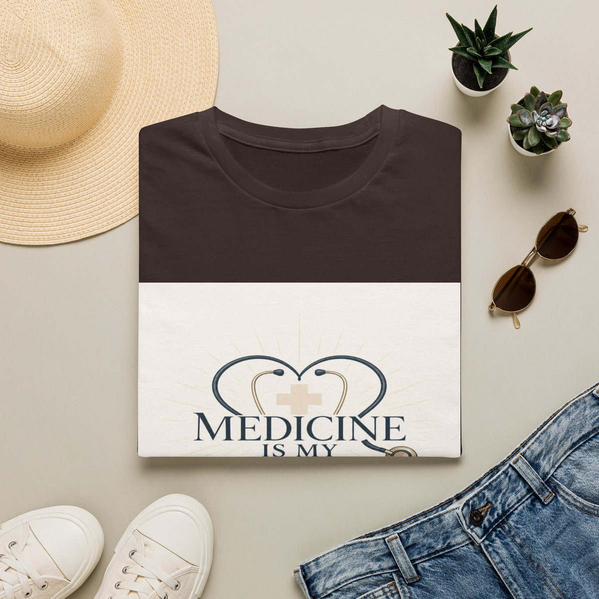 Elegant Design Celebrating Medicine With Heart-Shaped Stethoscope- Graphic Tees