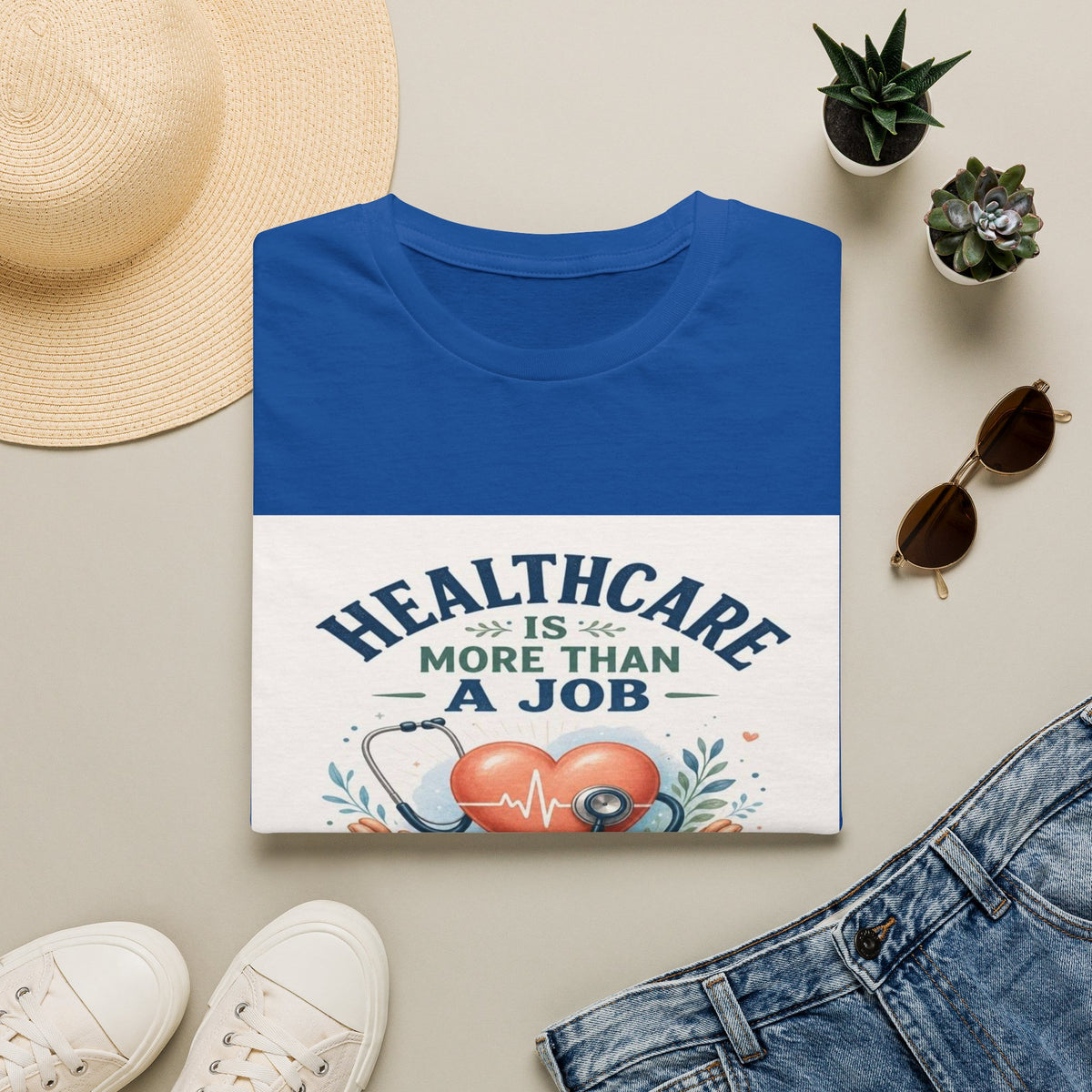 Inspirational T-shirt Design Featuring Compassionate Healthcare Imagery- Graphic Tees
