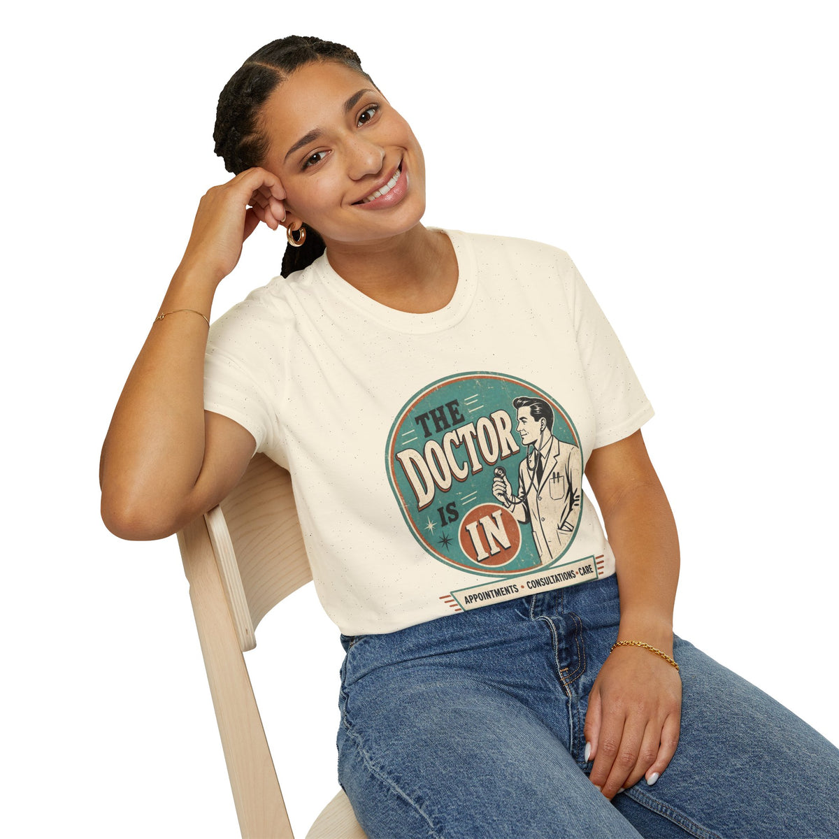 The Doctor Is In Retro Graphic T-Shirt — Vintage Medical Humor Tee