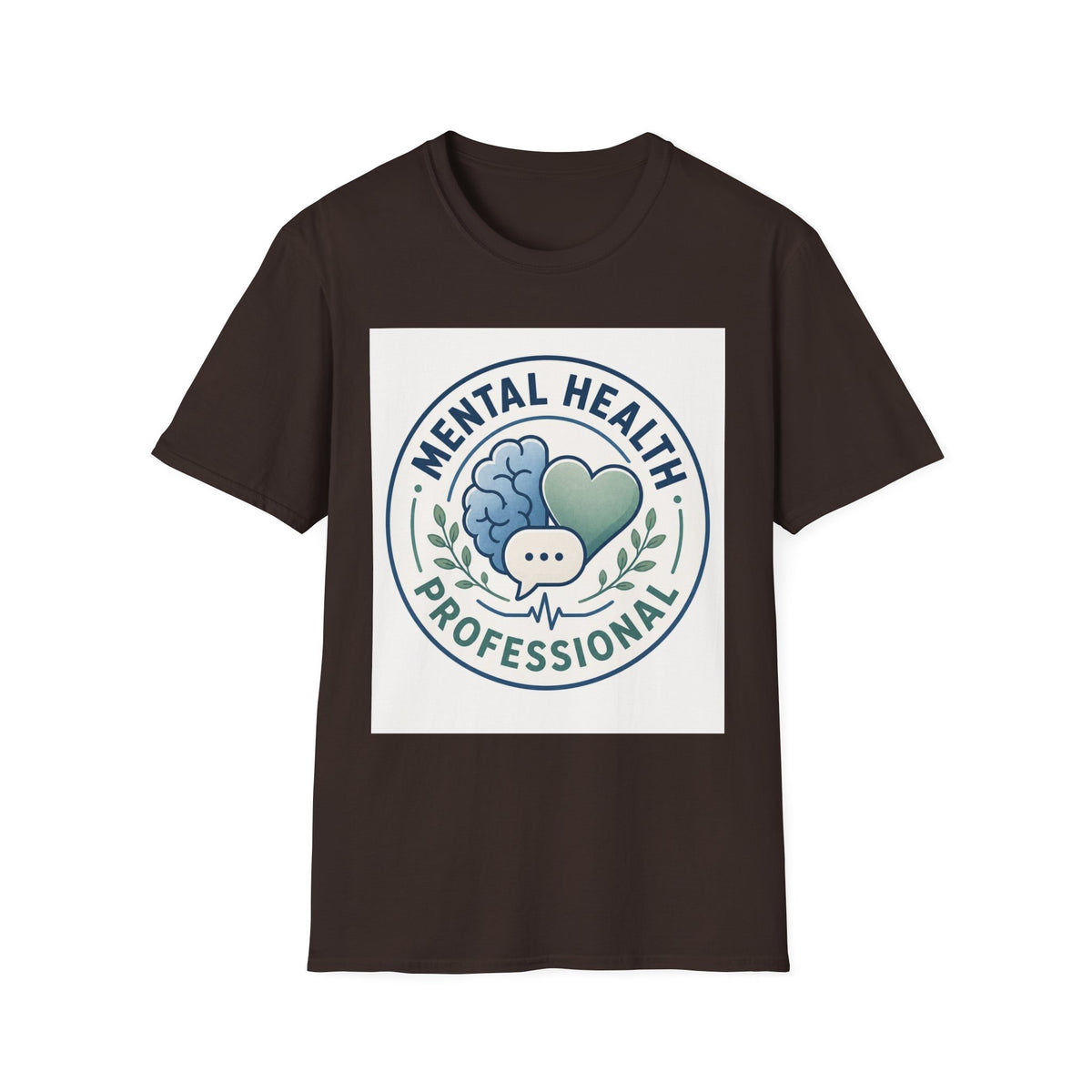 Badge Style Graphic Featuring Mental Health Professional Title With Iconography