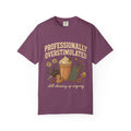 Professionally Overstimulated Graphic T-Shirt — Coffee, Phone & Cozy Aesthetic