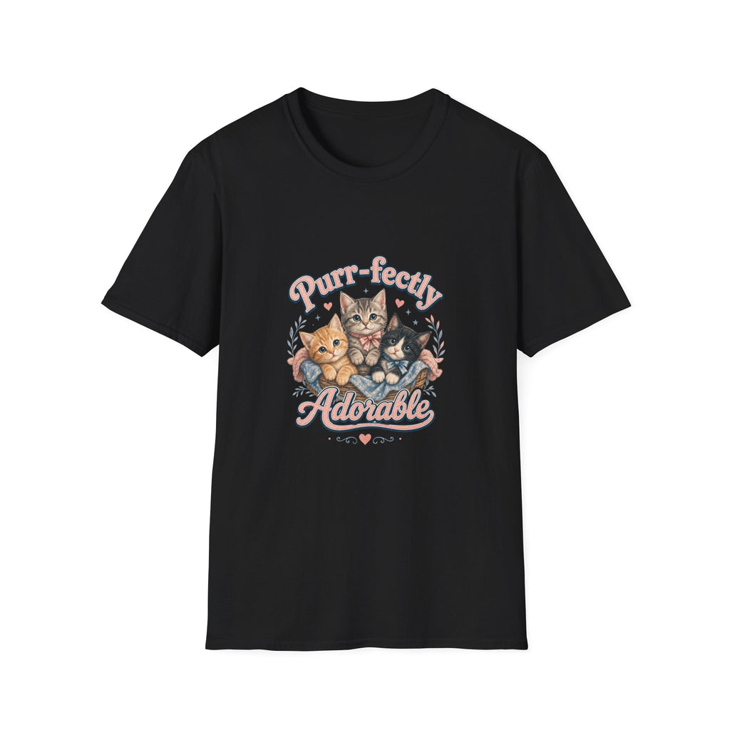 Cat T-Shirt — "Purr-fectly Adorable" Cute Kitten Graphic Tee