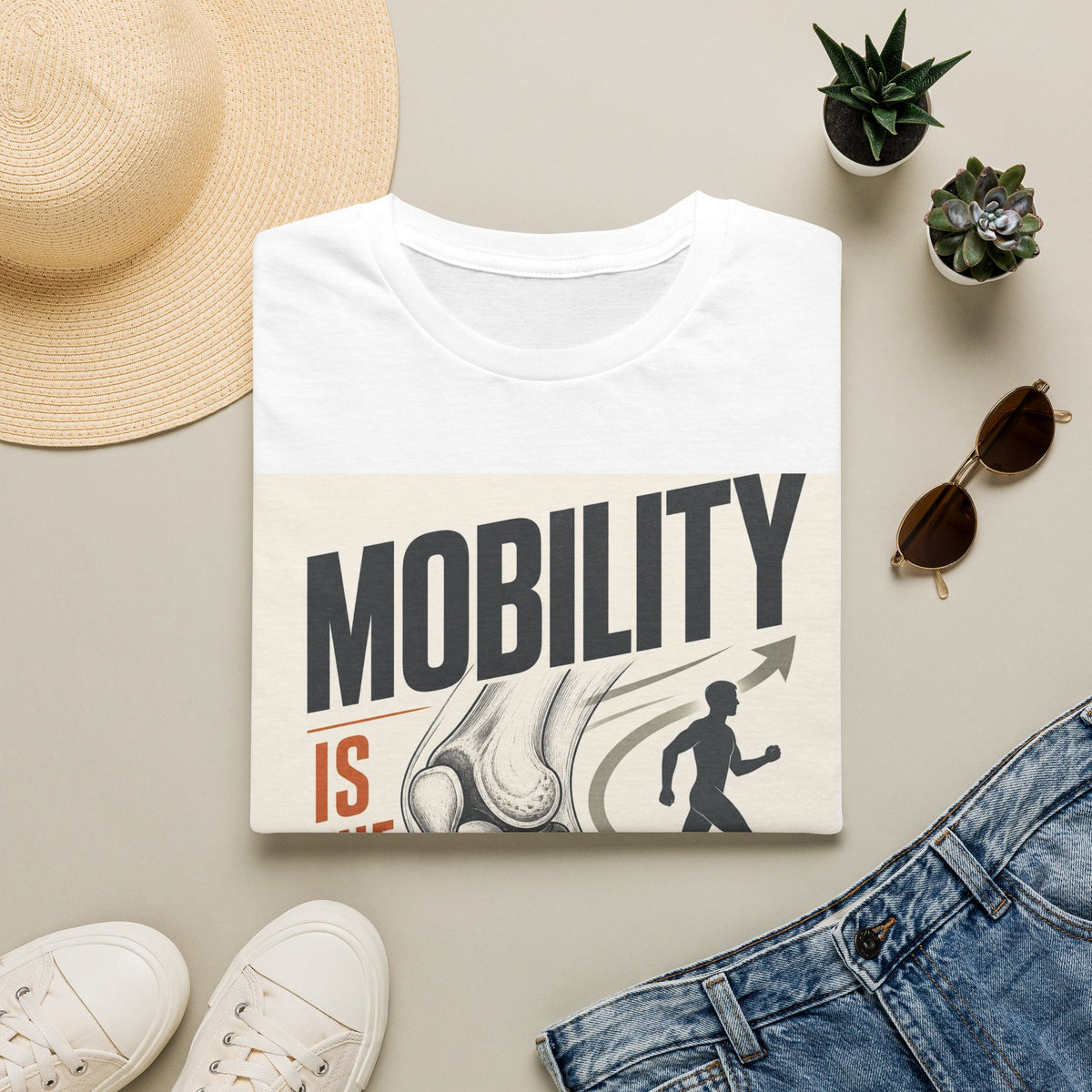 Bold Typography And Anatomical Illustration Representing Mobility Mission