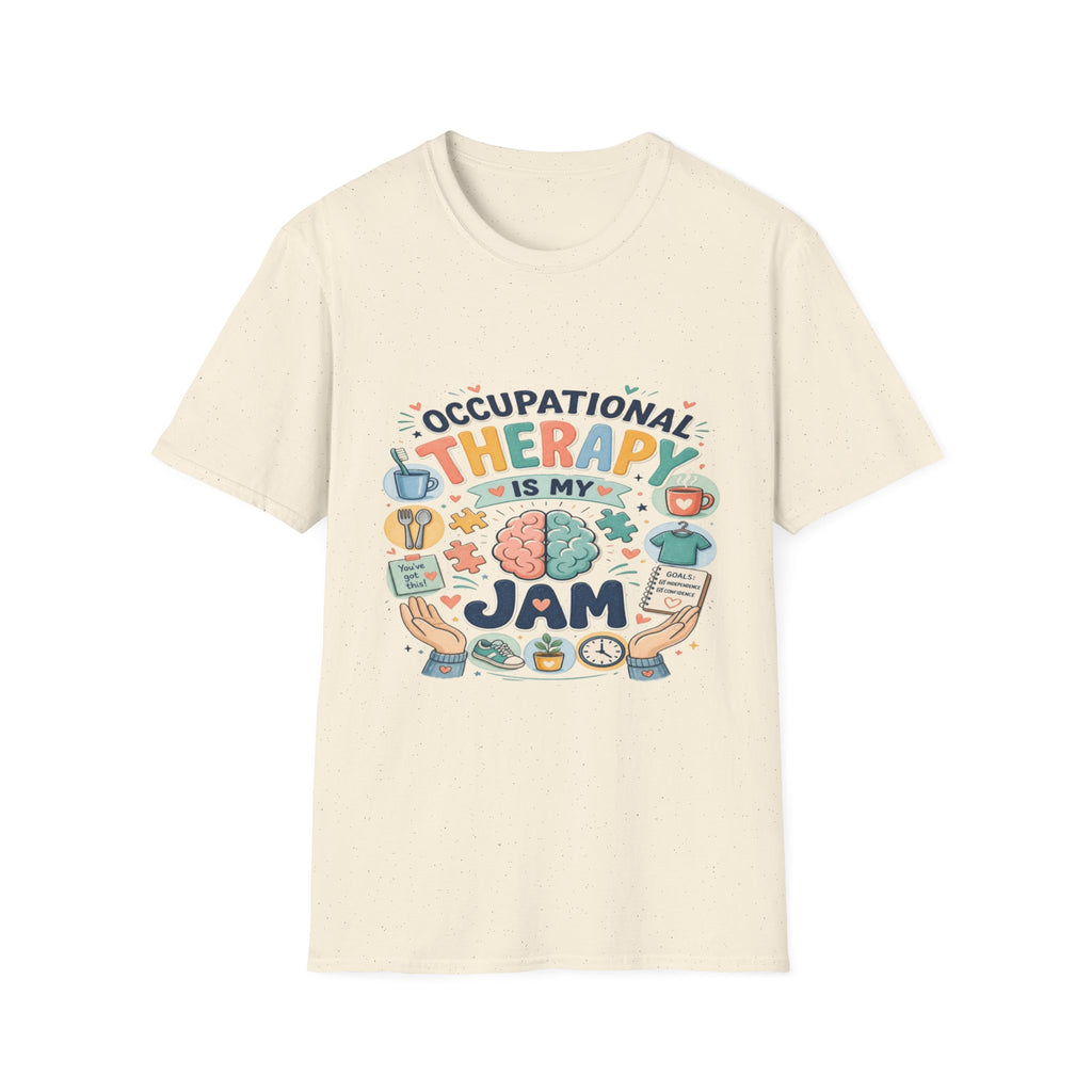 Playful T-shirt Design Celebrating Occupational Therapy Vibrantly Illustrated- Graphic Tees