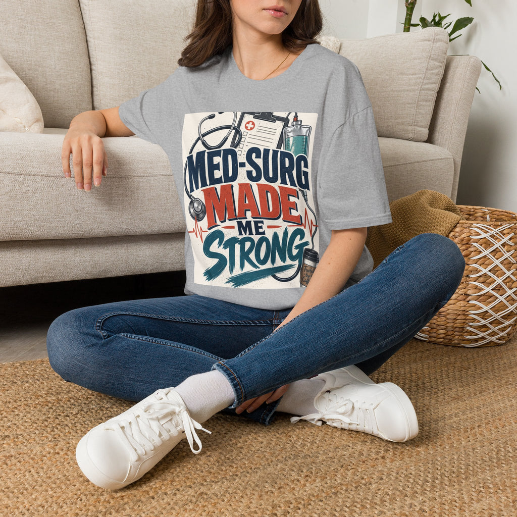 Bold Typography Design Celebrating Med Surg Strength With Healthcare Icons