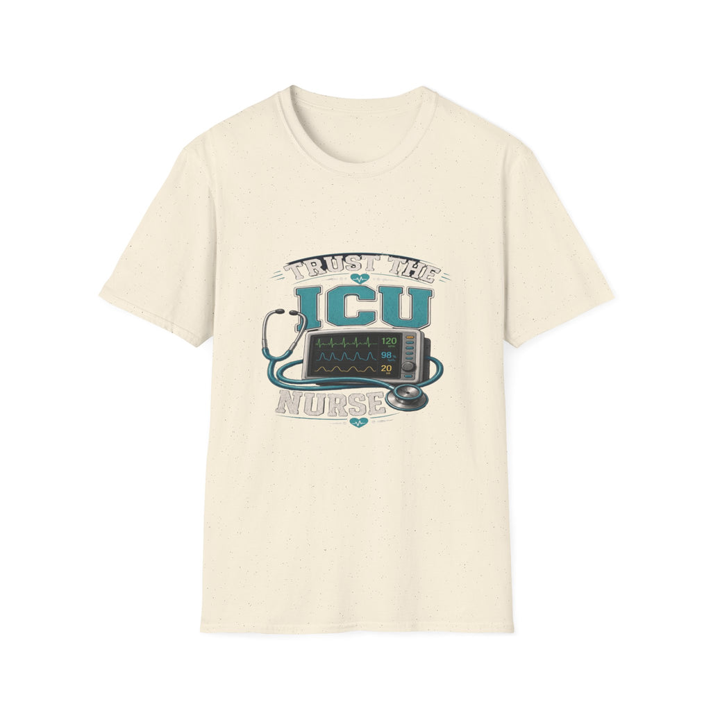 Bold T-Shirt Design Featuring Trust The ICU Nurse Phrase- Graphic Tees