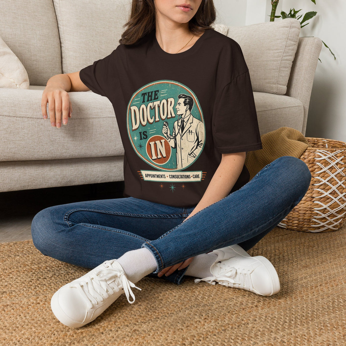 The Doctor Is In Retro Graphic T-Shirt — Vintage Medical Humor Tee