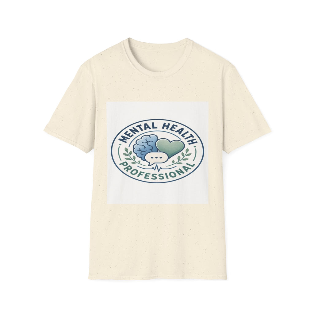 Badge-Style Graphic Featuring Mental Health Professional Title With Iconography- Graphic Tees
