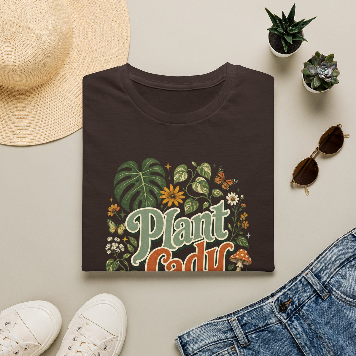 Plant Lady T-Shirt — Vintage Botanical Graphic Tee for Plant Lovers