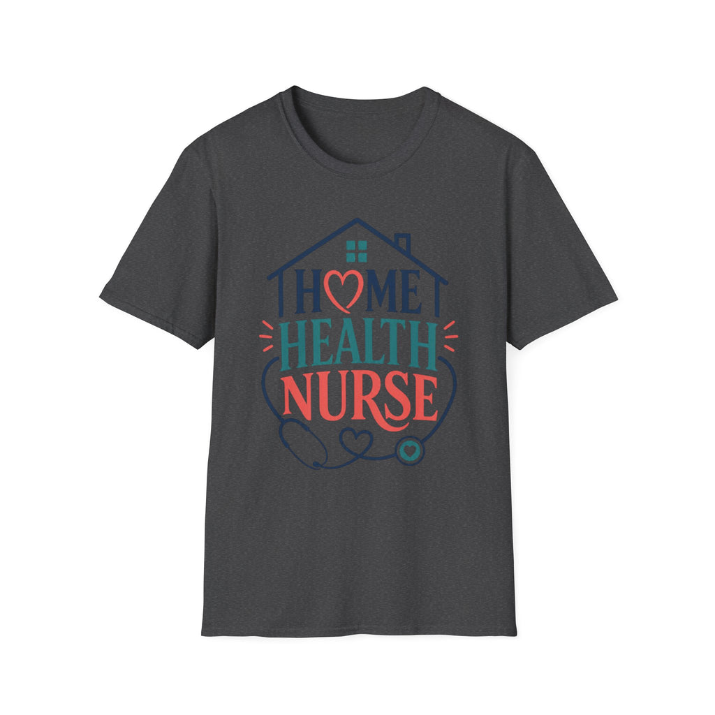 Home Health Nurse T Shirt Design With Heart And Stethoscope