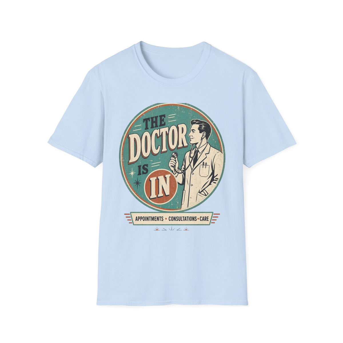 Vintage 1950s Doctor Office Graphic With Classic Badge