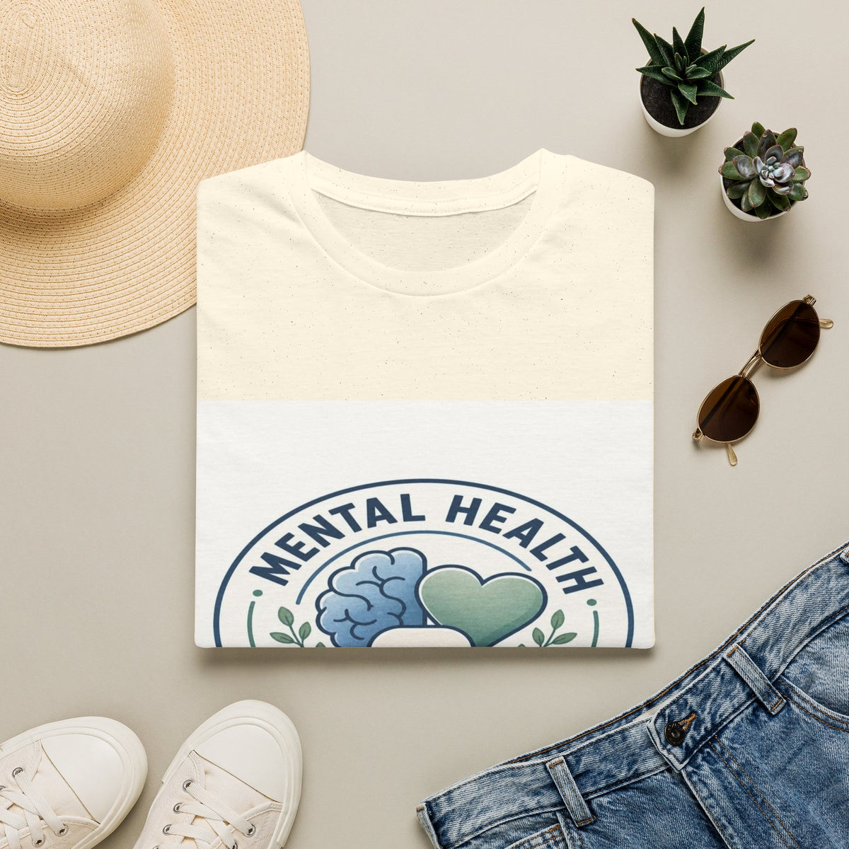 Badge-Style Graphic Featuring Mental Health Professional Title With Iconography- Graphic Tees