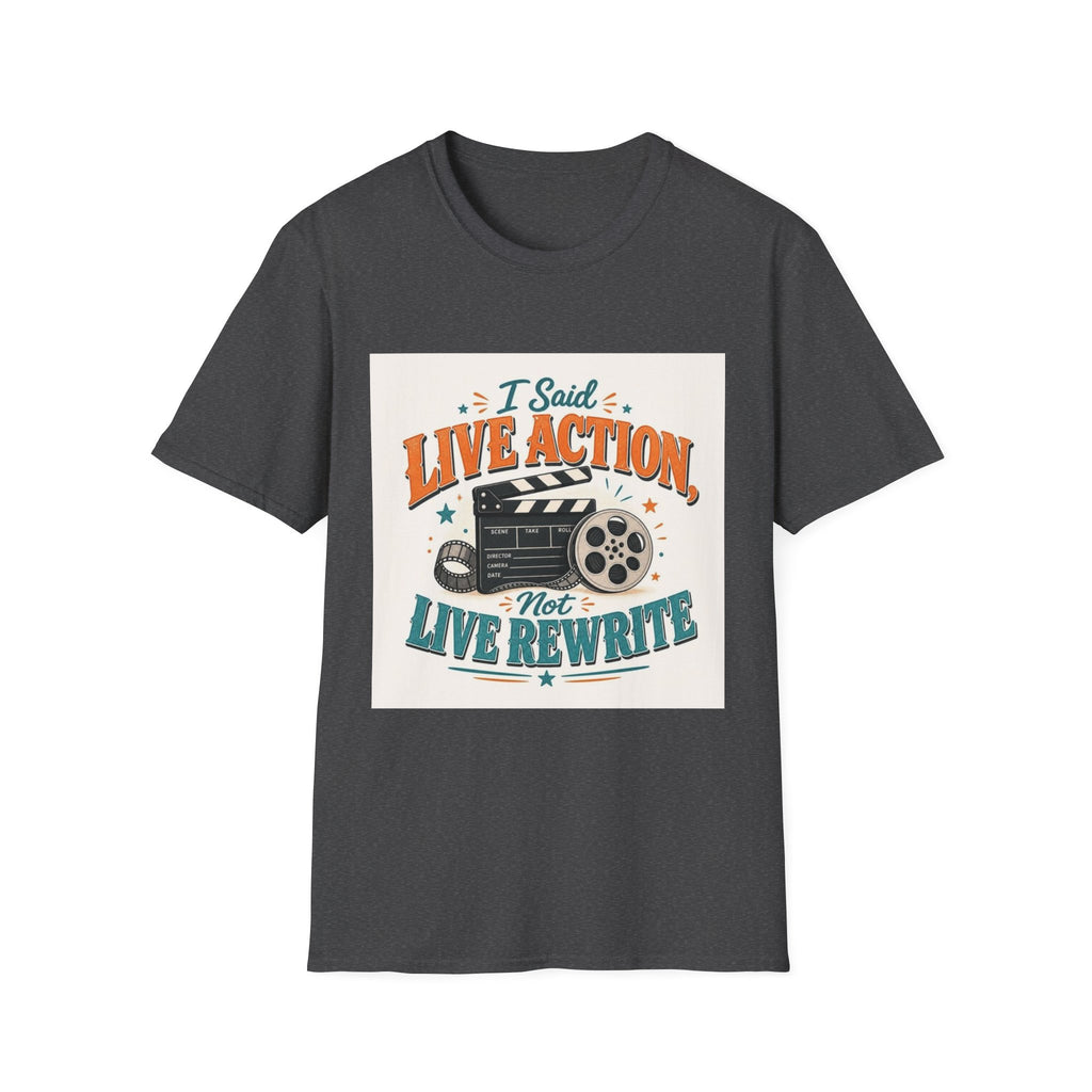 Retro T-Shirt Design Featuring Bold Typography And Film Elements- Graphic Tees