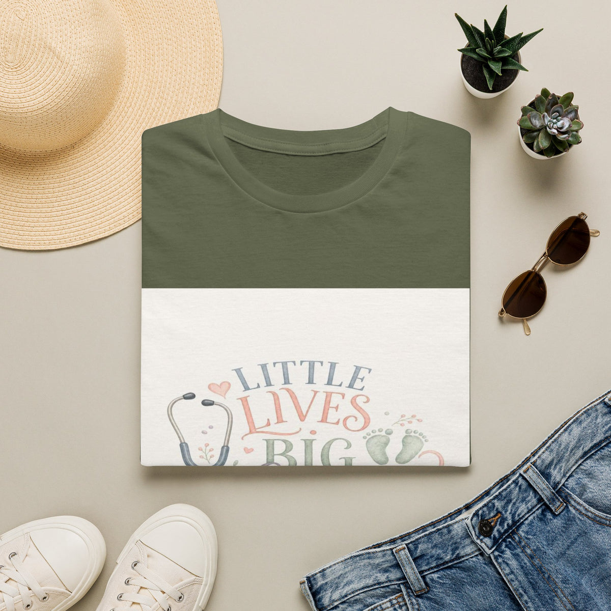 Little Lives Big Love NICU Design With Elegant Typography- Graphic Tees