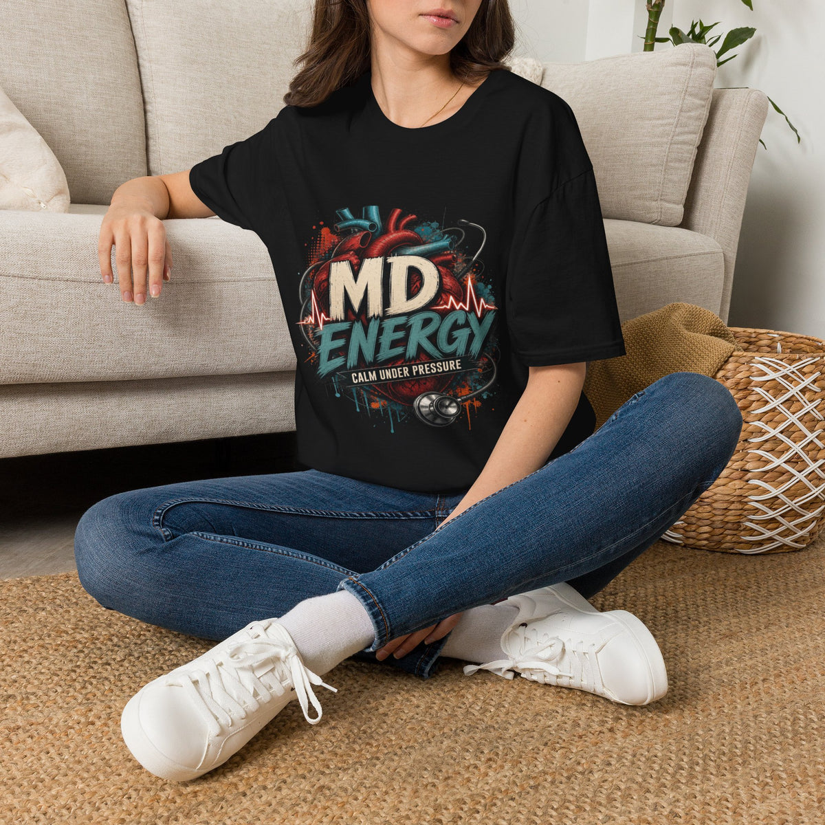 Bold MD Energy Graphic With Anatomical Heart Design- Graphic Tees