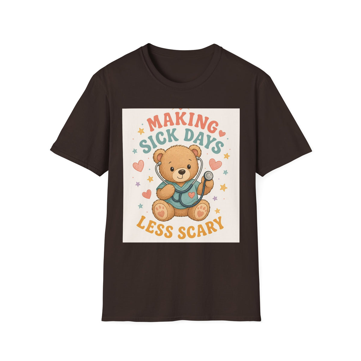 T Shirt Design Featuring Teddy Bear With Stethoscope And Stars