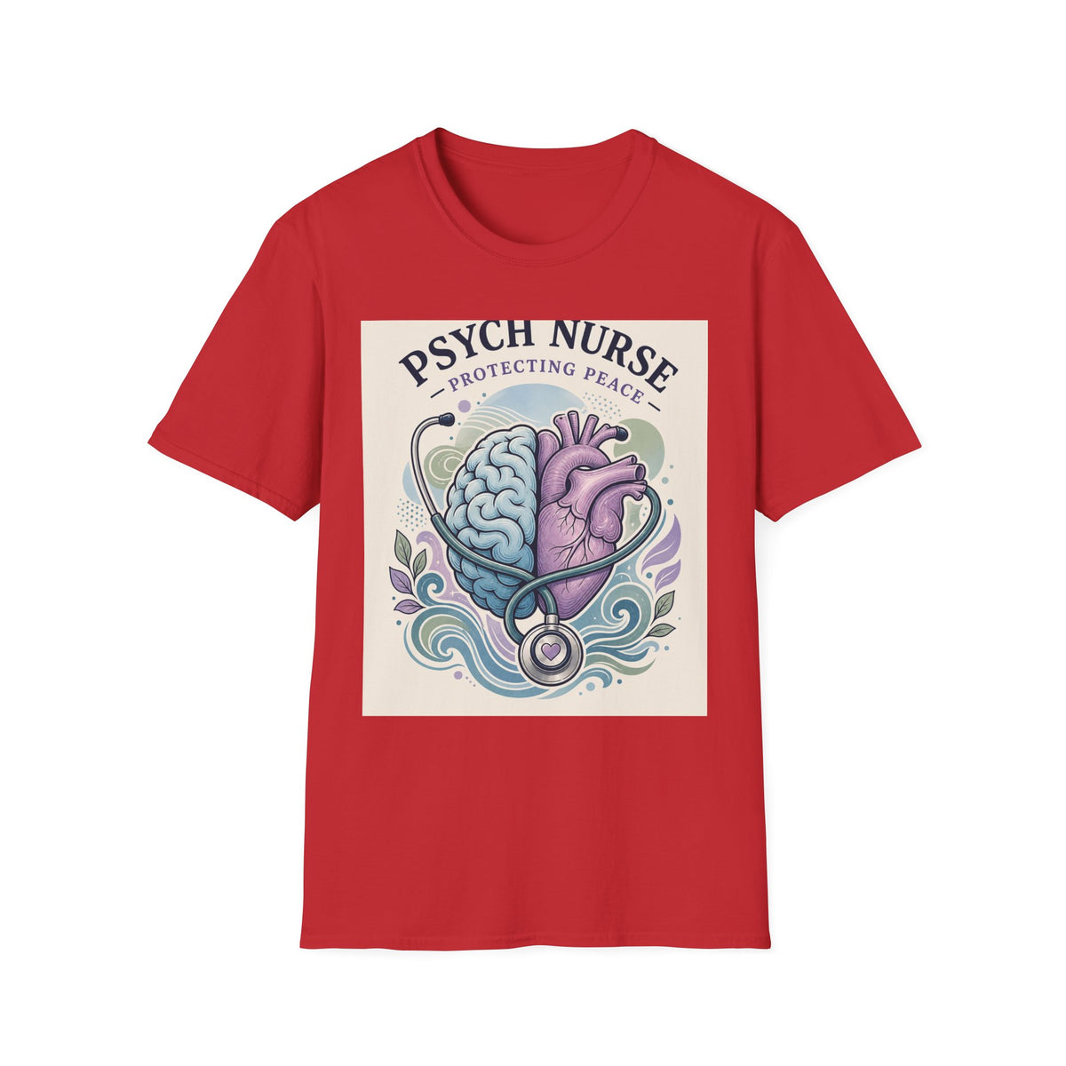 Stylized Brain And Heart Illustration With Stethoscope Art