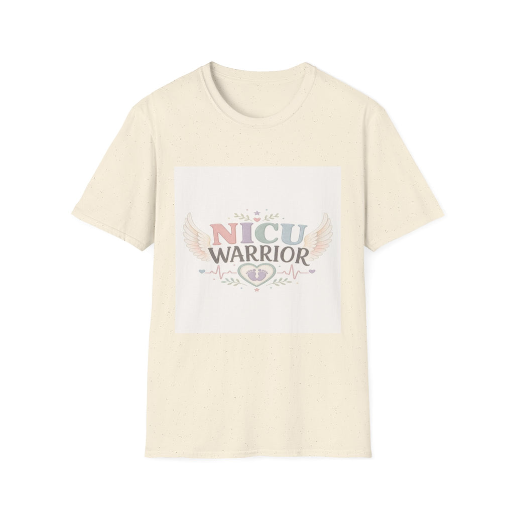 NICU Warrior Design With Baby Footprint And Angel Wings- Graphic Tees