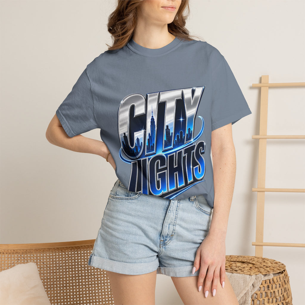 City Lights Skyline Graphic  Softstyle T-Shirt