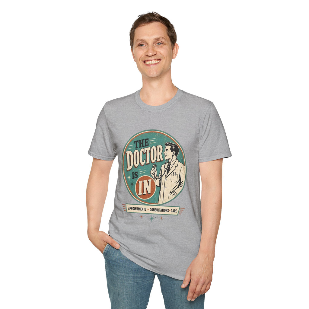 The Doctor Is In Retro Graphic T-Shirt — Vintage Medical Humor Tee