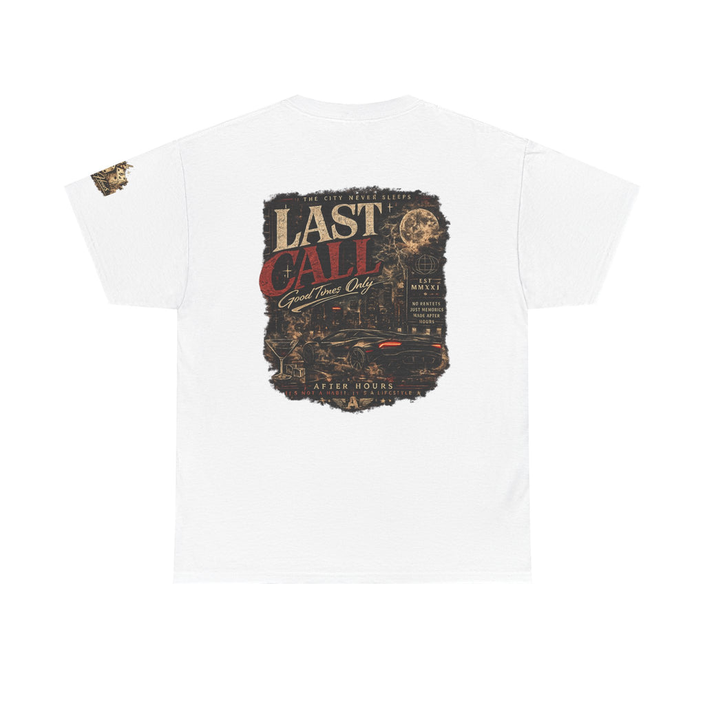Last Call Graphic Tee — Vintage Bar Nightlife T‑Shirt