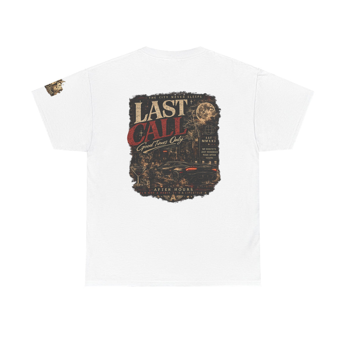 Last Call Graphic Tee — Vintage Bar Nightlife T‑Shirt