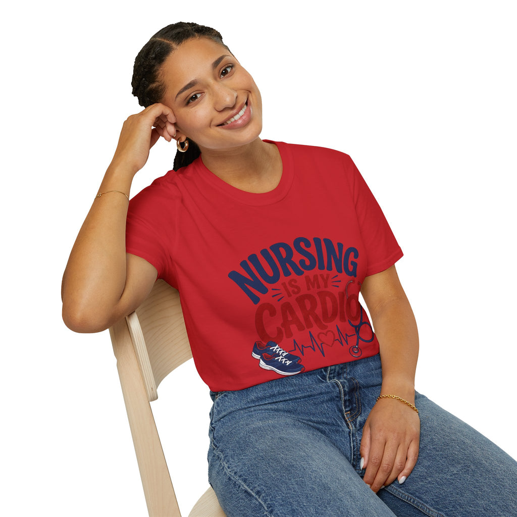 Nursing Is My Cardio T‑Shirt — Funny Nurse Gift Tee