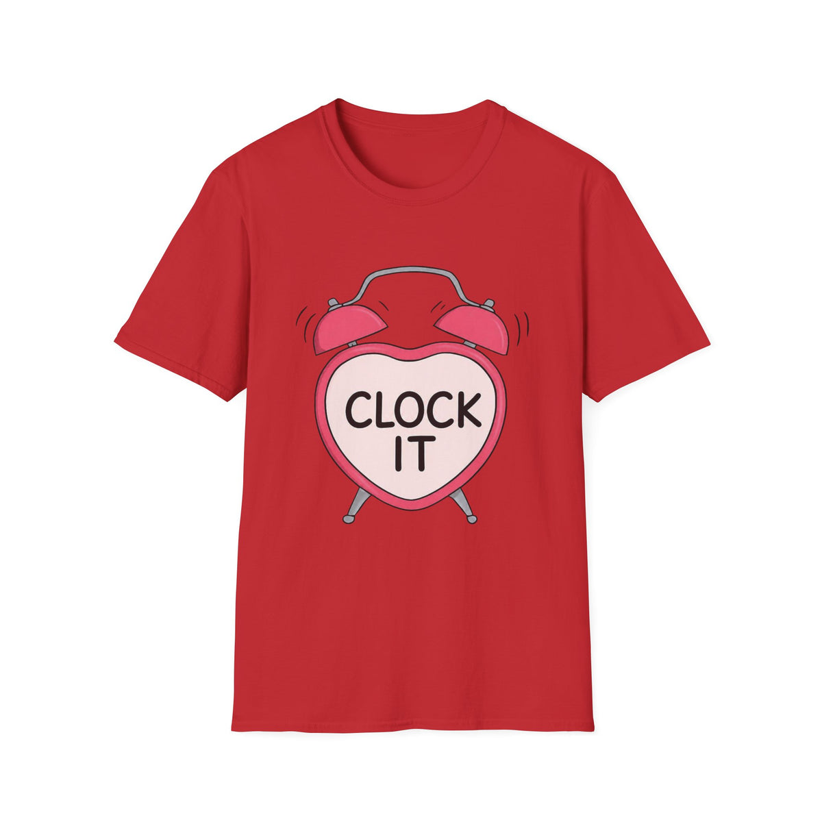 Clock It Alarm-Heart Graphic T-Shirt