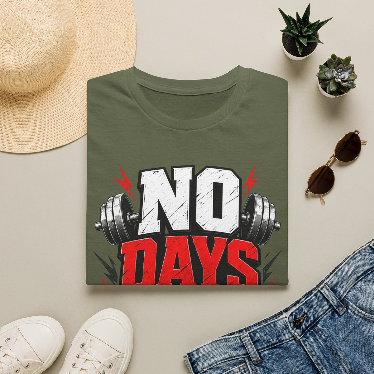No Days Off T-Shirt — Motivational Gym Workout Tee