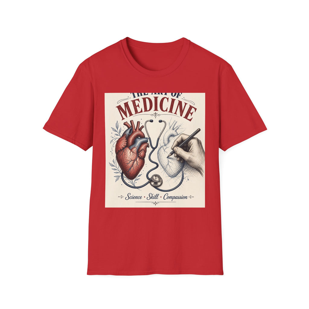 T Shirt Design Featuring Anatomical Heart And Sketching Hand