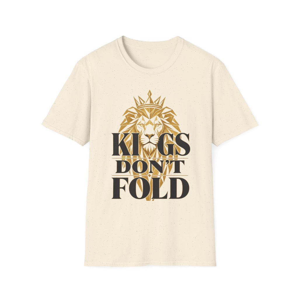 Kings Don't Fold T‑Shirt — Gold Lion Crown Graphic Tee