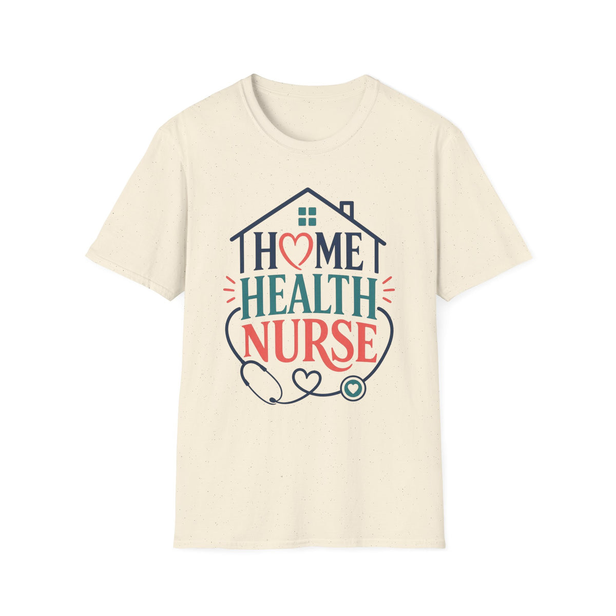 Home Health Nurse T Shirt Design With Heart And Stethoscope