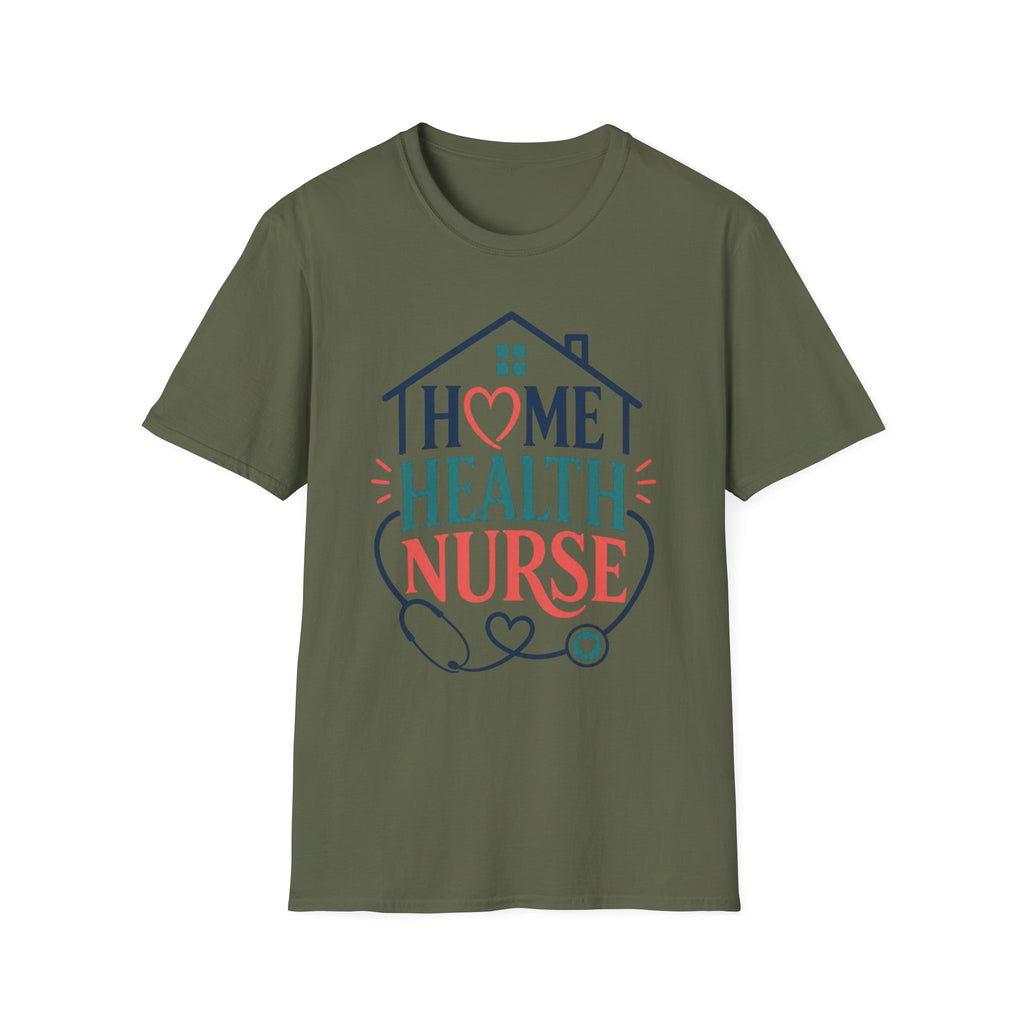 Home Health Nurse T Shirt Design With Heart And Stethoscope
