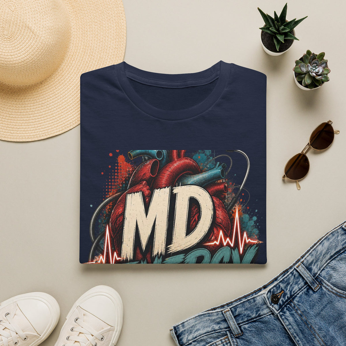 Bold MD Energy Graphic With Anatomical Heart Design